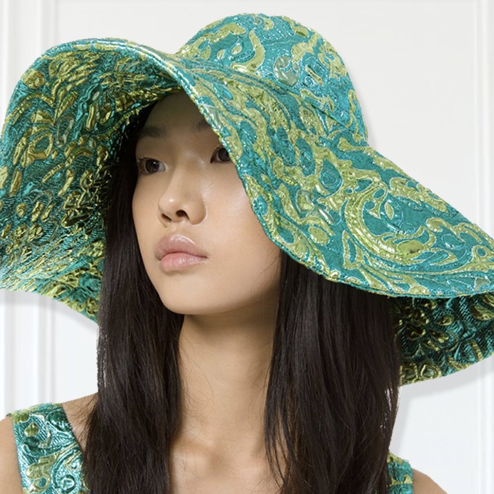 Michael Kors Collection Brocade Sun Hat - NEW 2021